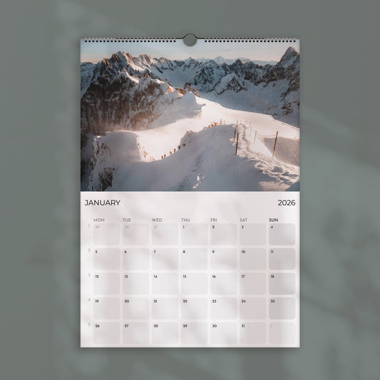 Ski Touring 2026 Wall Calendar - Alpine Ski Photography