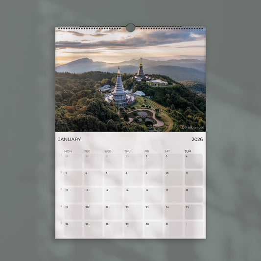 Thailand 2026 Wall Calendar – Travel Photography