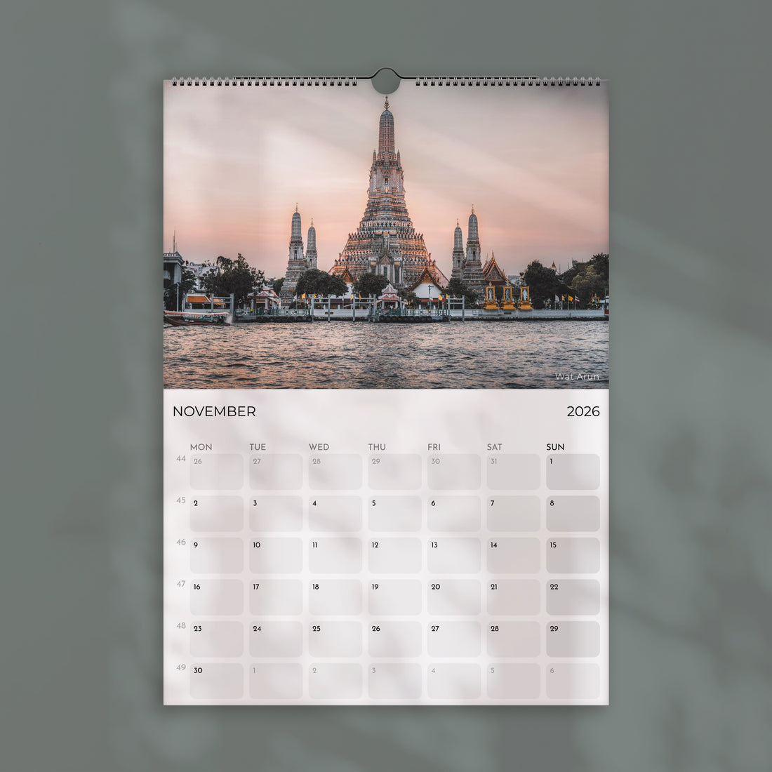 Thailand 2026 Wall Calendar – Travel Photography