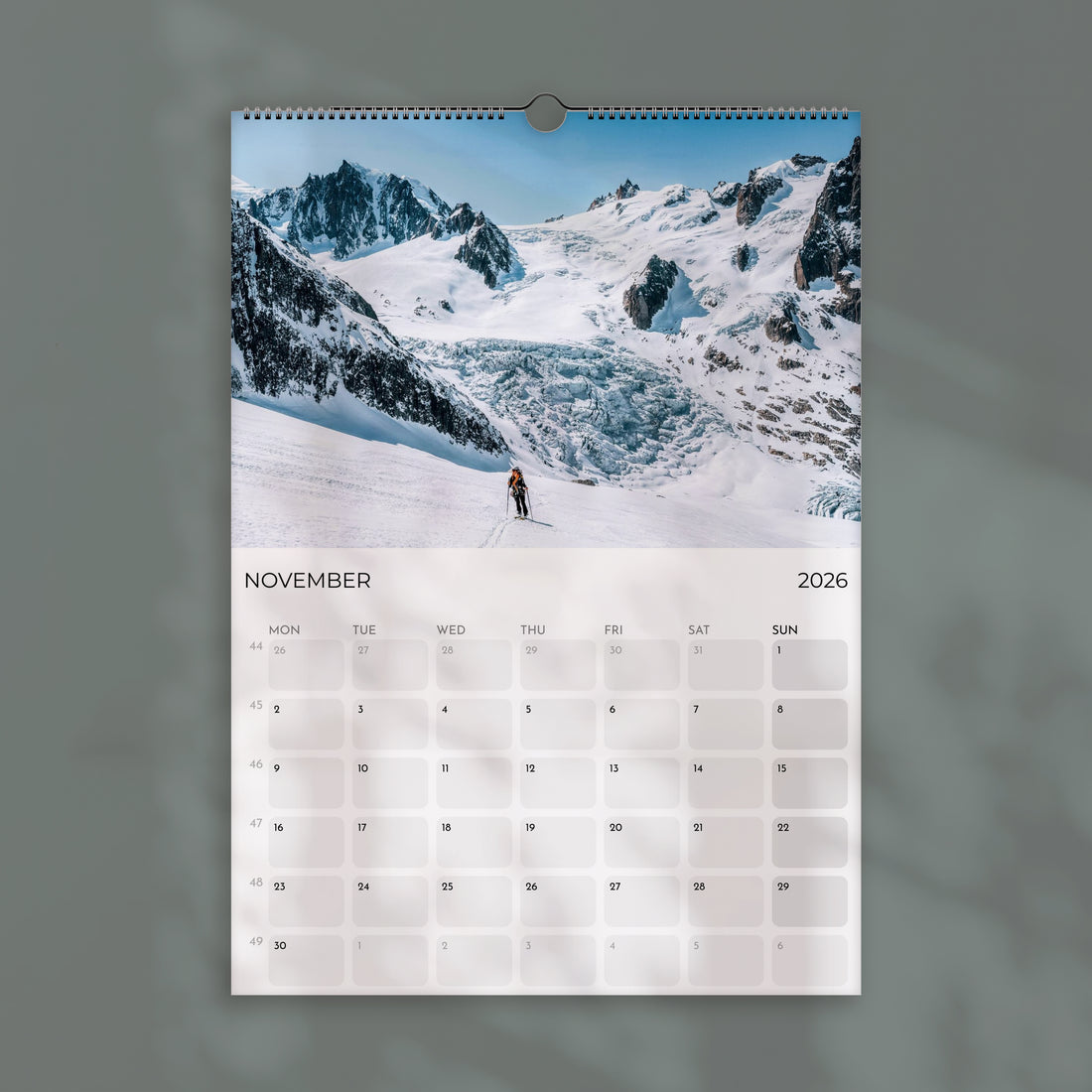 Ski Touring 2026 Wall Calendar - Alpine Ski Photography