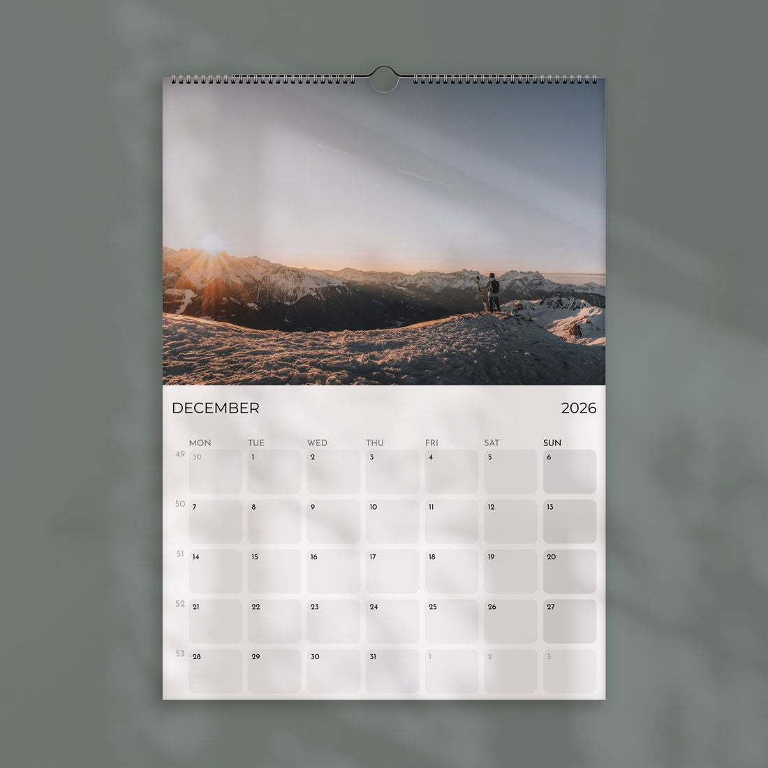 Ski Touring 2026 Wall Calendar - Alpine Ski Photography