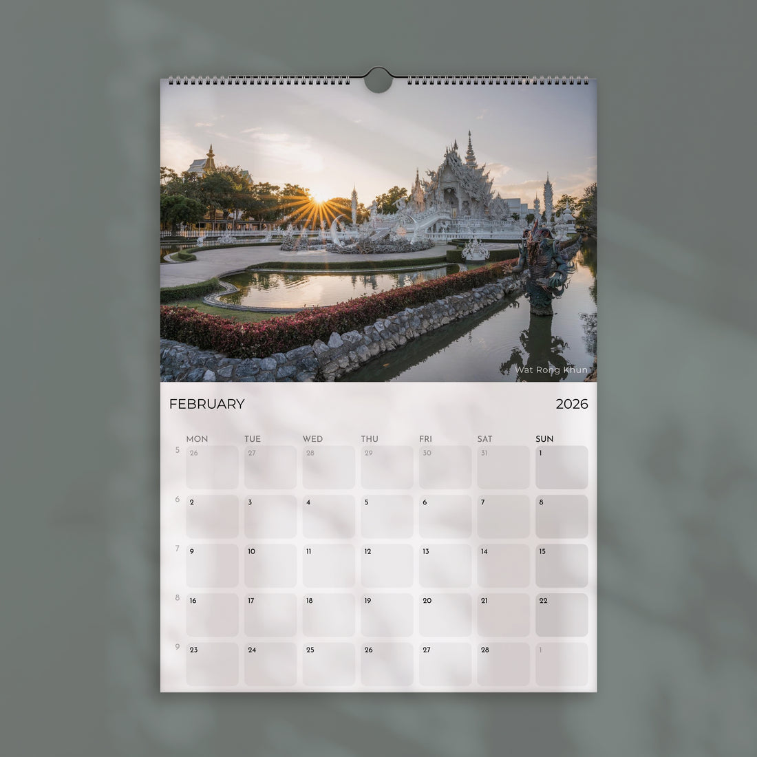 Thailand 2026 Wall Calendar – Travel Photography
