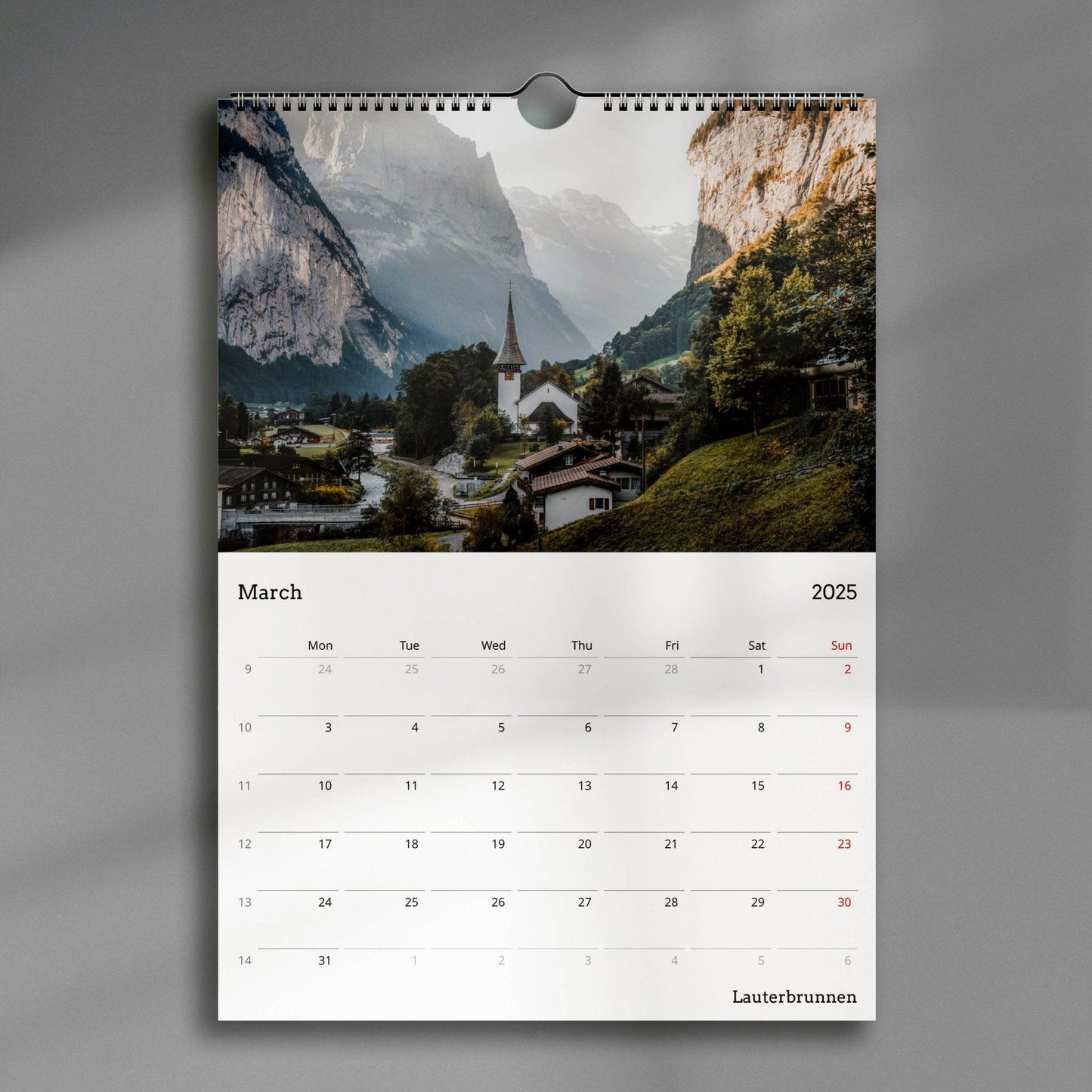 Switzerland 2025 Calendar - Chamonix Prints