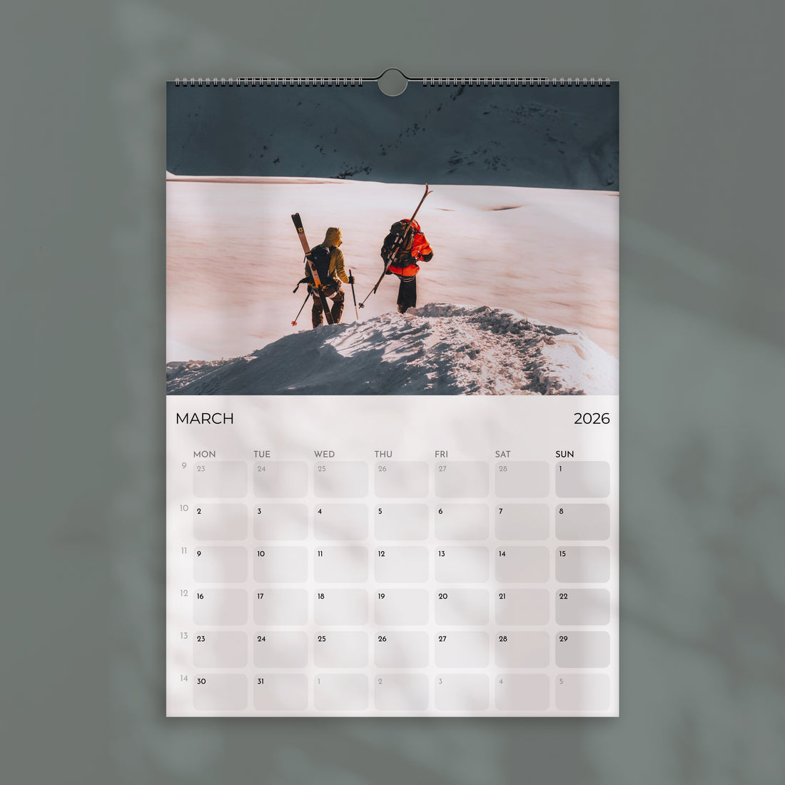 Ski Touring 2026 Wall Calendar - Alpine Ski Photography
