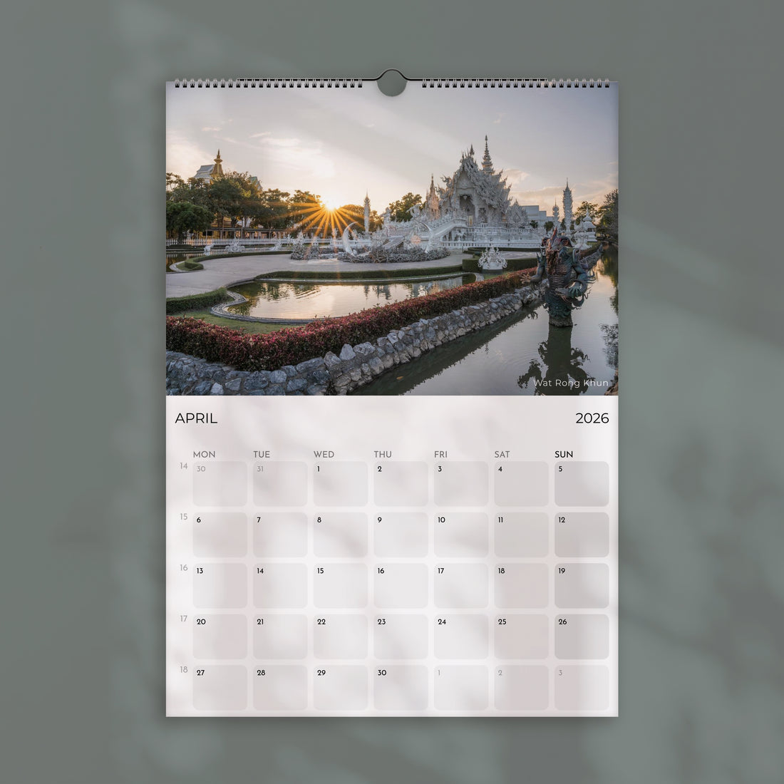 Thailand 2026 Wall Calendar – Travel Photography