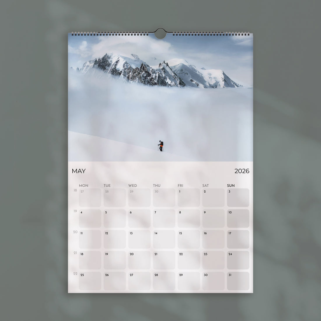 Ski Touring 2026 Wall Calendar - Alpine Ski Photography