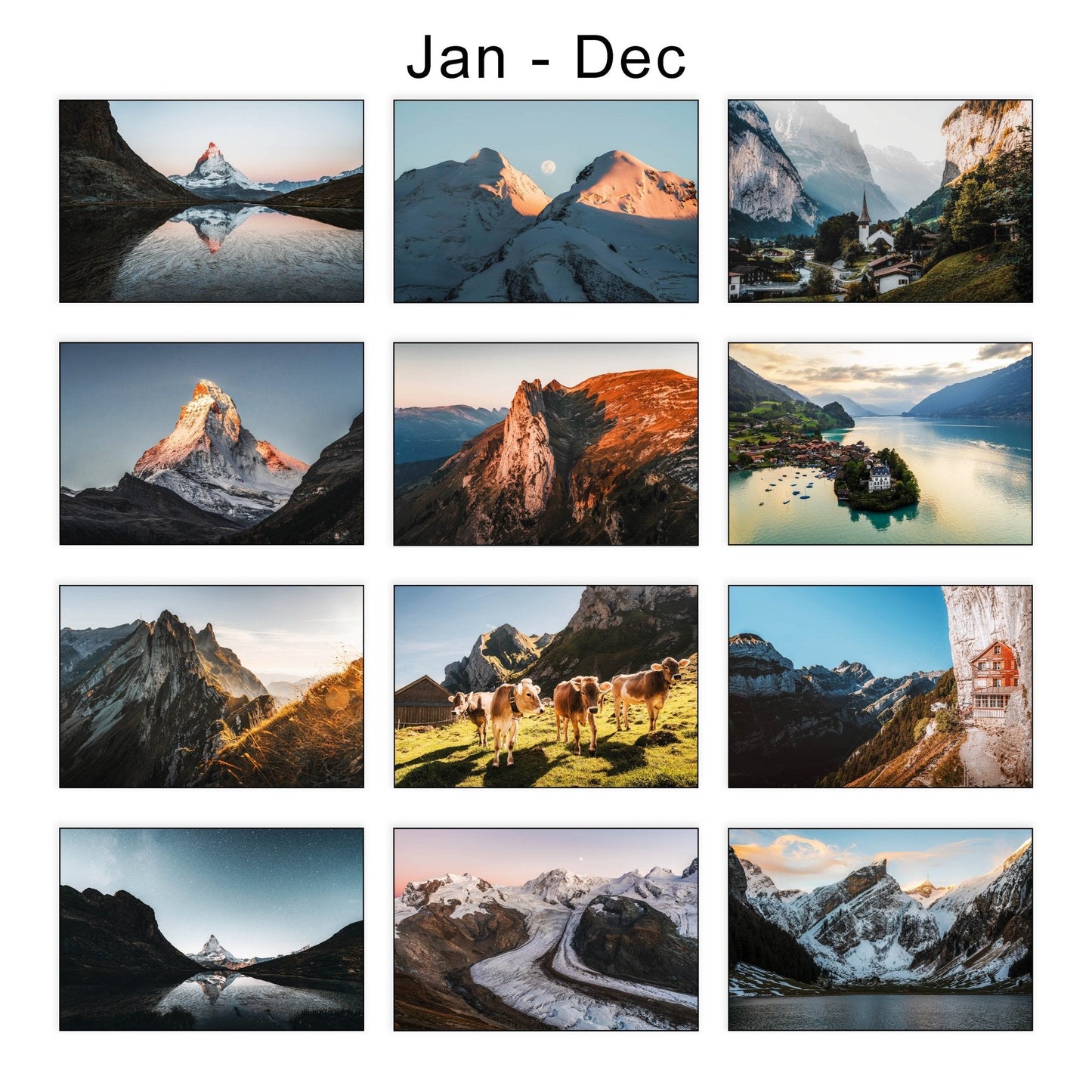Switzerland 2025 Calendar - Chamonix Prints