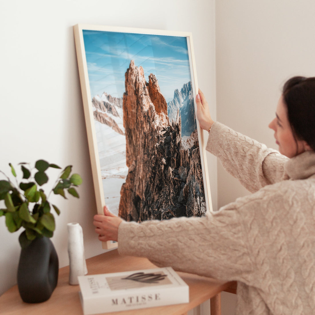 Breathtaking glacier and mountain print of Aiguille d'Entrèves, a perfect addition to any modern interior.