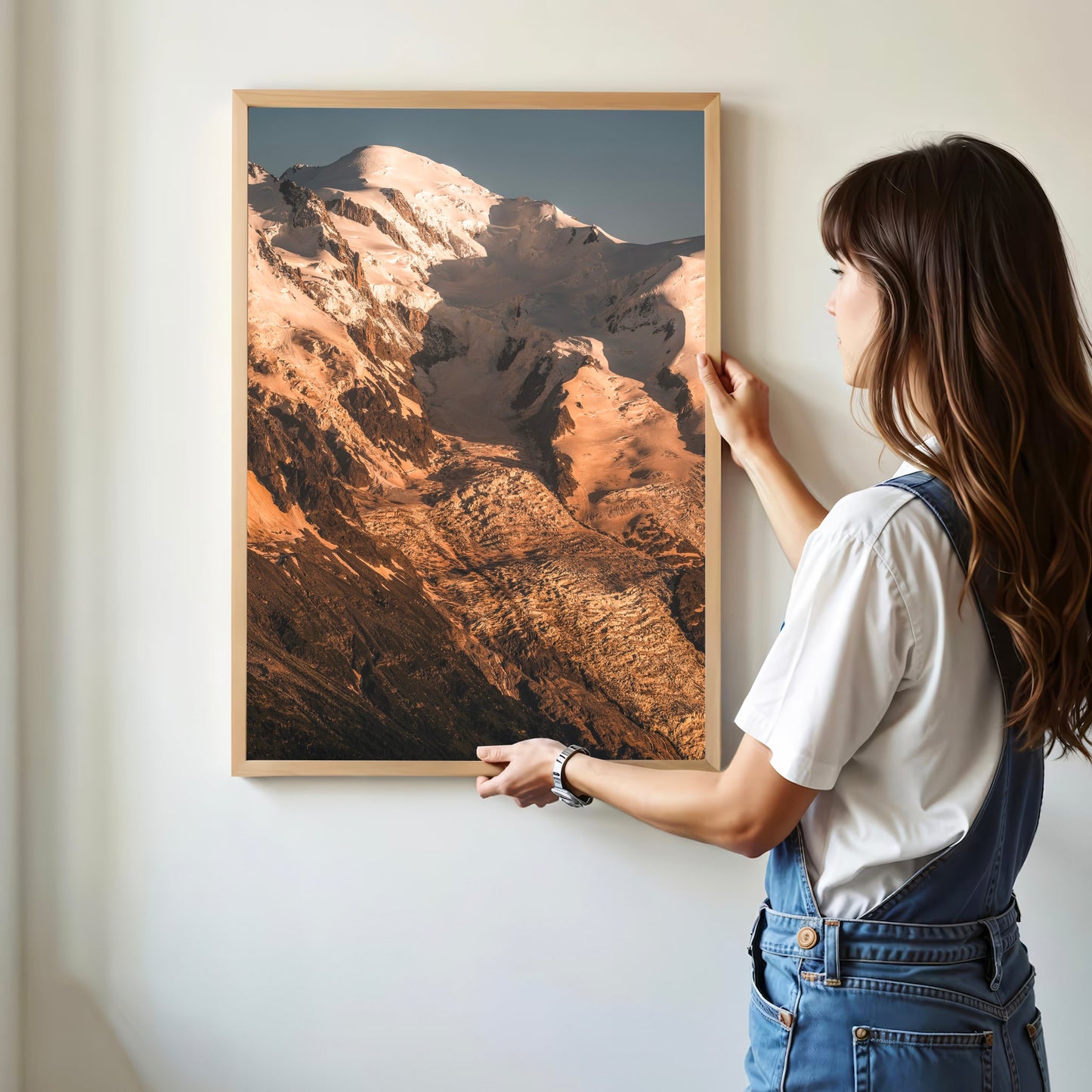 High-quality photography print of the Aiguille de Chamonix, capturing its rugged peaks at sunset.