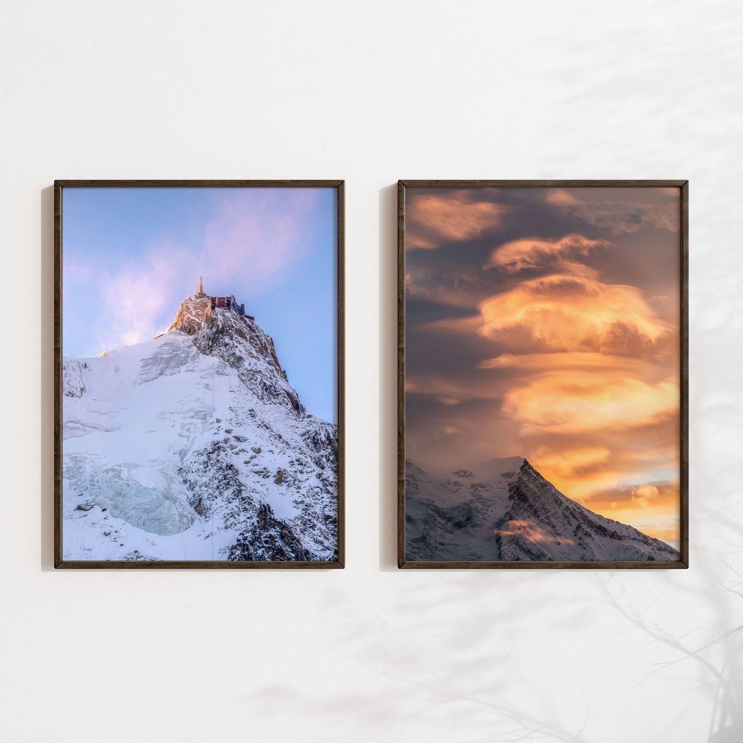 Aiguille du Goûter with dramatic sunset clouds, creating a stunning mountain scene.