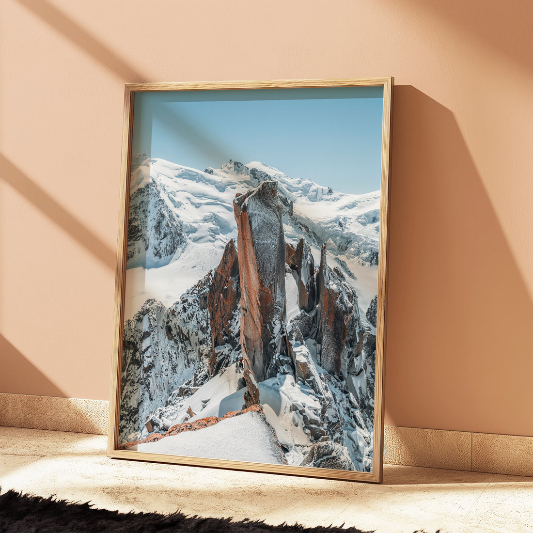 Wall art print of Aiguille du Midi and Mont Blanc massif