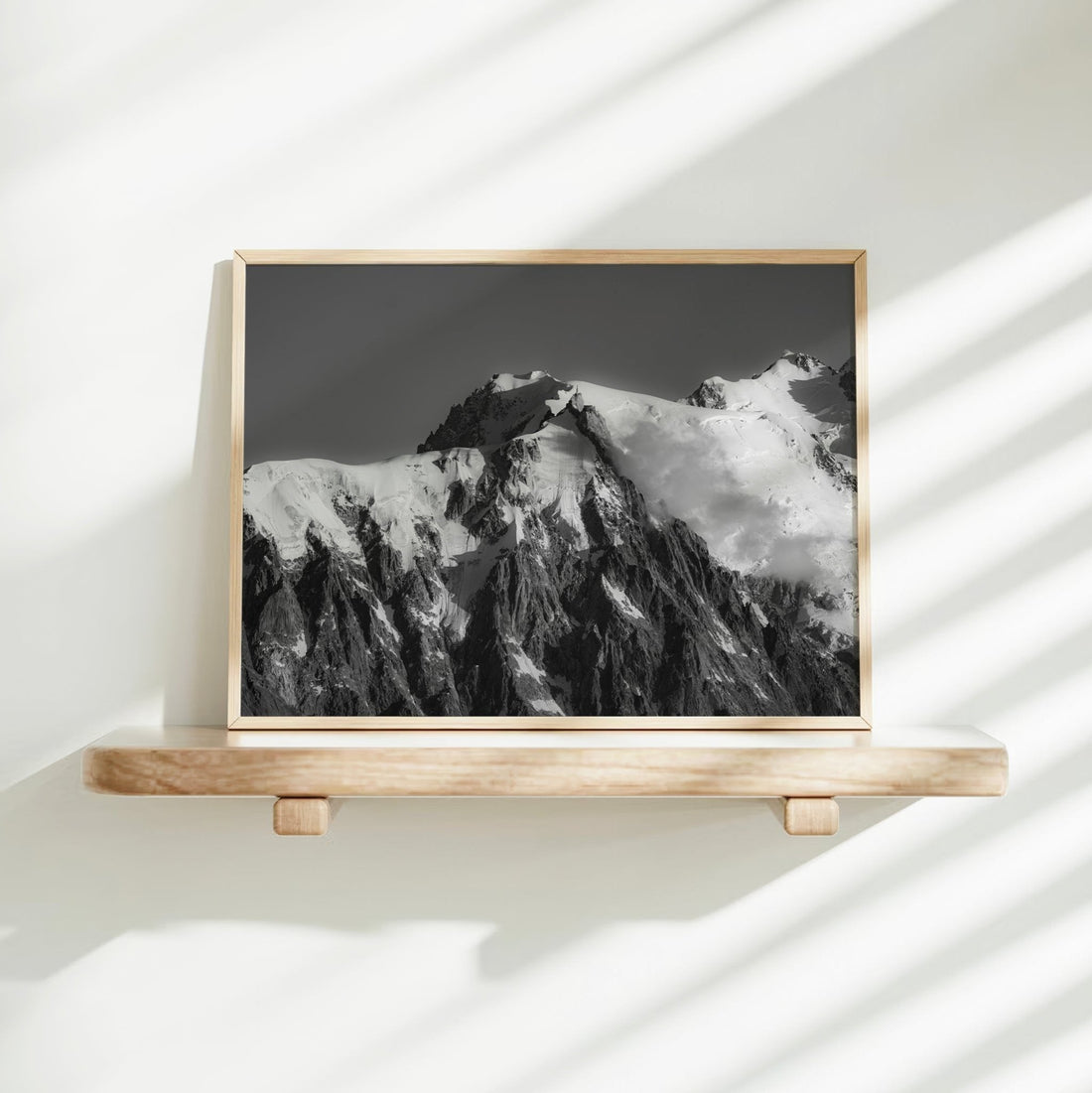 Elegant fine art photo print of Aiguille du Midi's summit ridge, a bold addition to any mountain lover's decor.