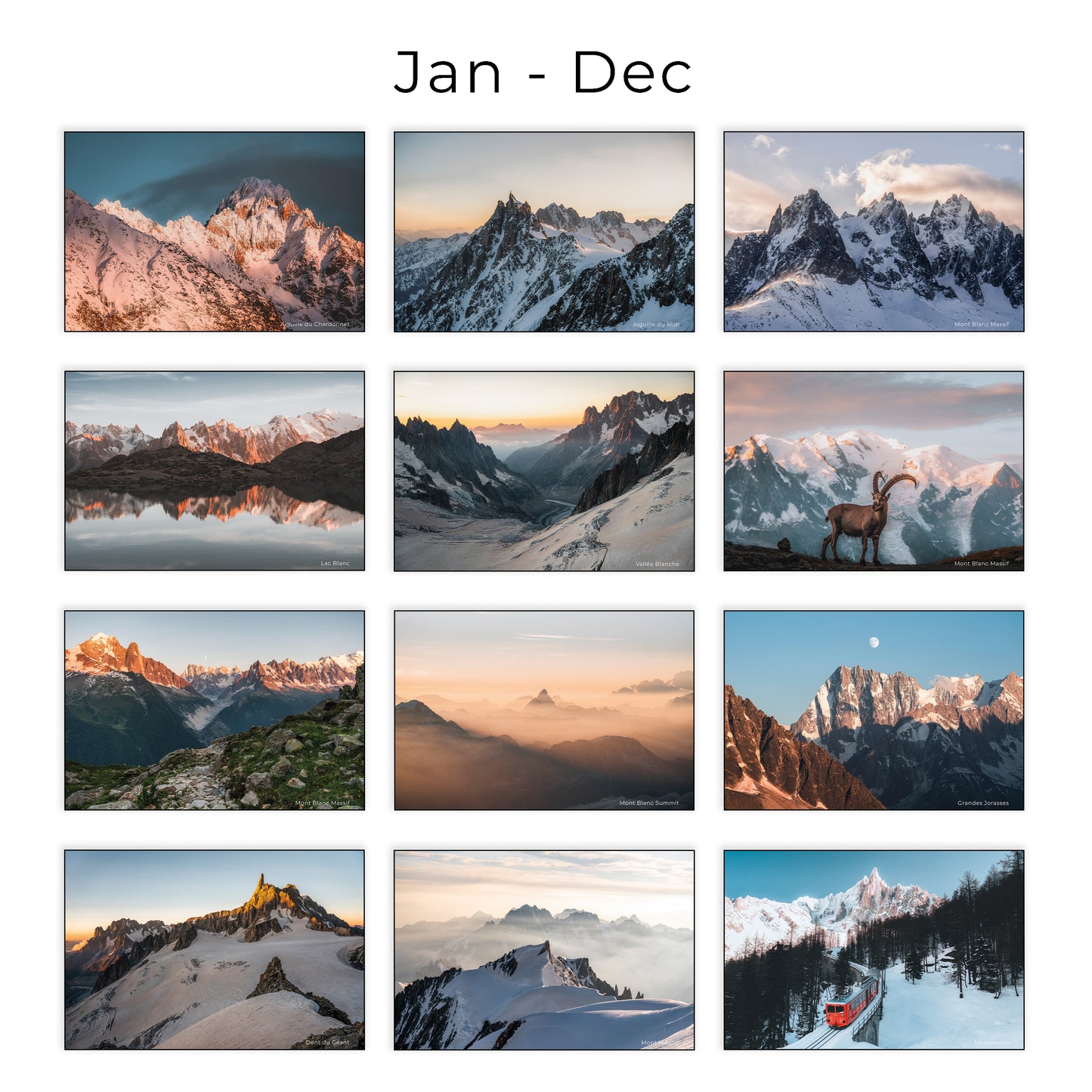 Chamonix 2026 – Wall Calendar - Chamonix Prints