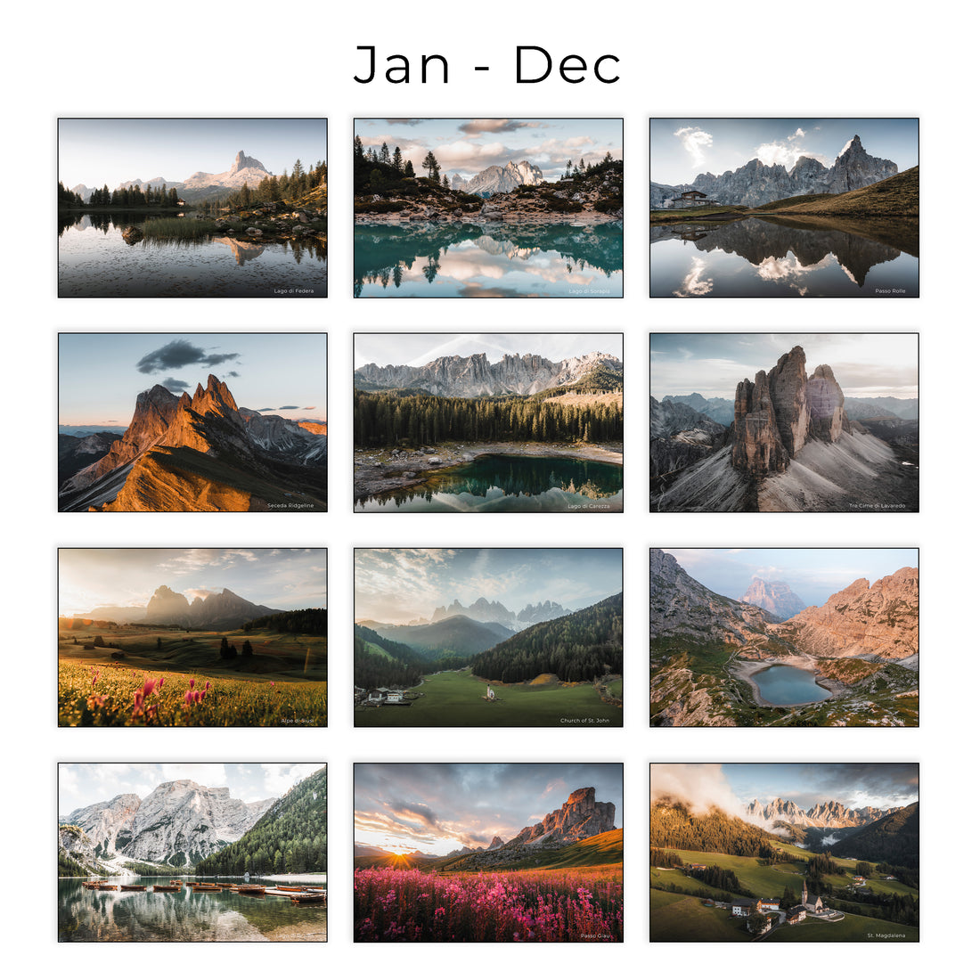 The Dolomites Calendar 2026