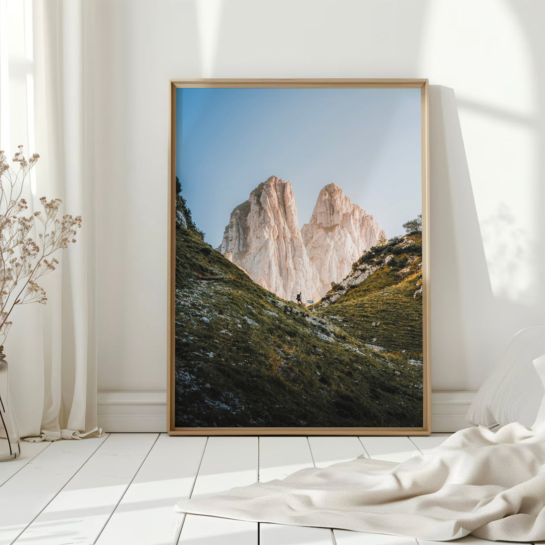 Majestic alpine scenery of Saxer Lücke in this premium art print for adventure enthusiasts.