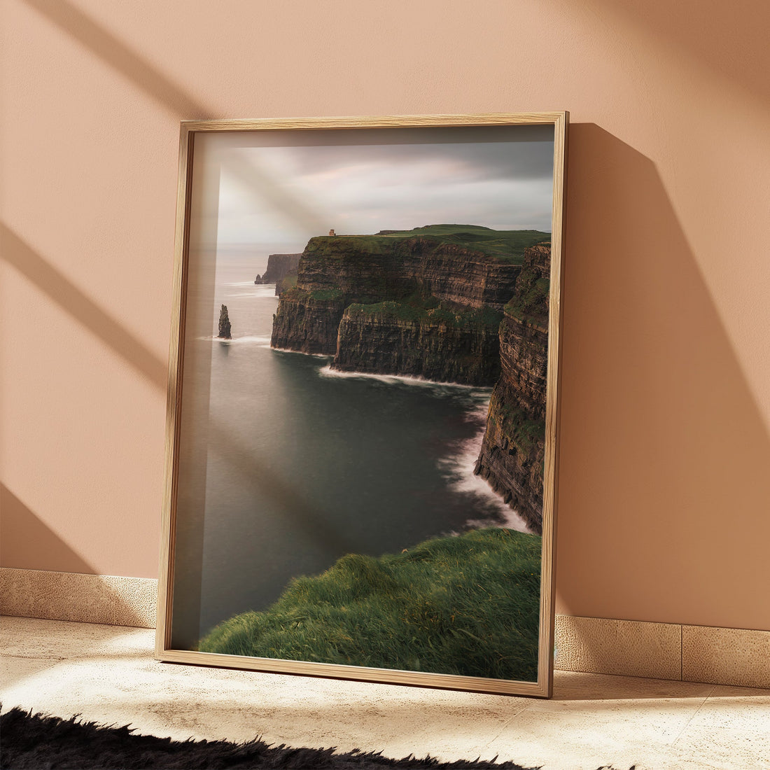 Long exposure seascape art print featuring Ireland’s iconic cliffs