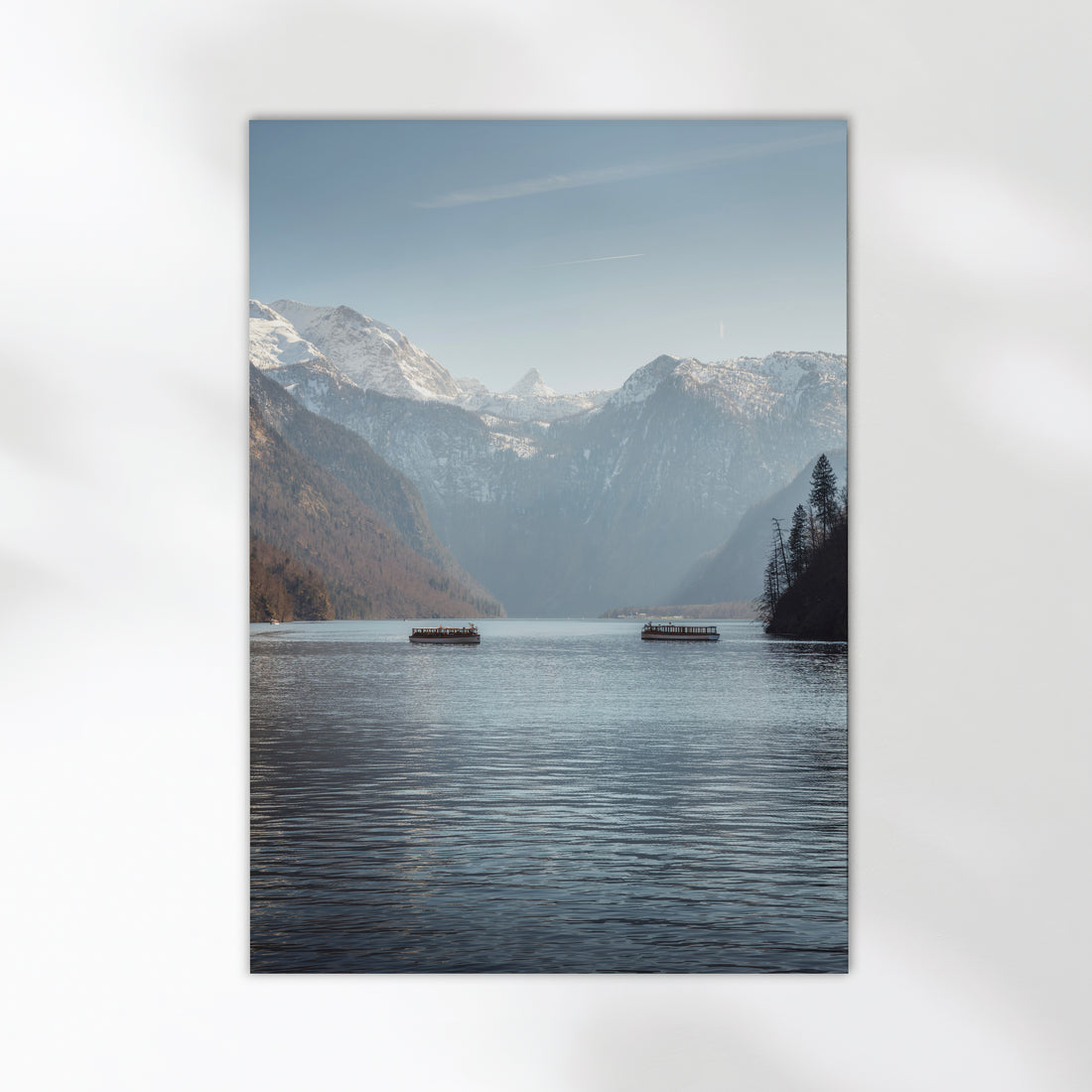 Minimalist art print of Königssee lake in the Bavarian Alps