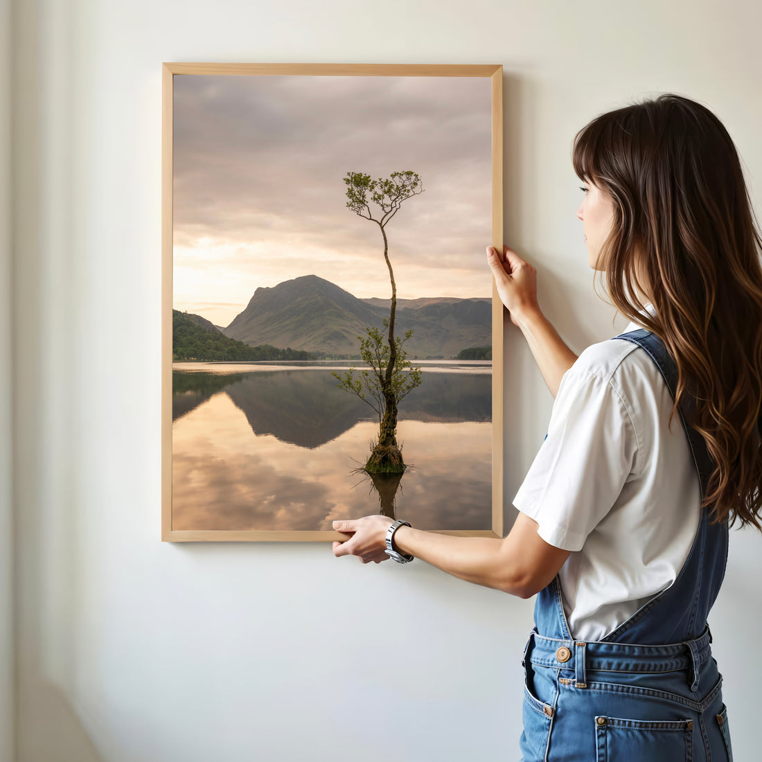 Buttermere Lone Tree print – Hanging wall frame