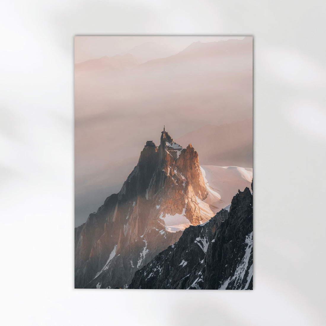 Breathtaking Chamonix photography print featuring the dramatic Aiguille du Midi peak in the Alps.