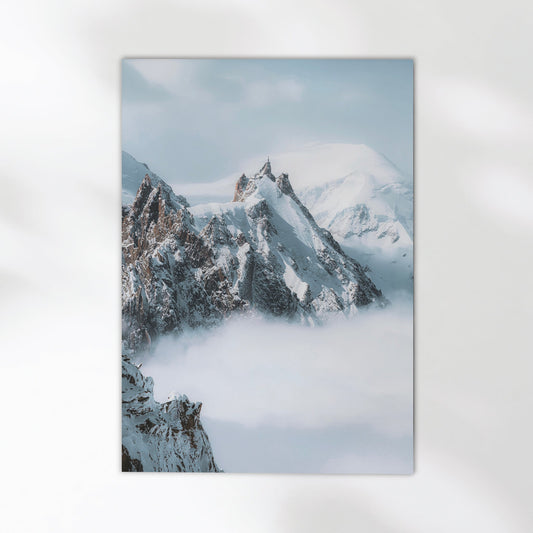 Elegant wall art featuring Aiguille du Midi, a breathtaking high-altitude peak above Chamonix, France.