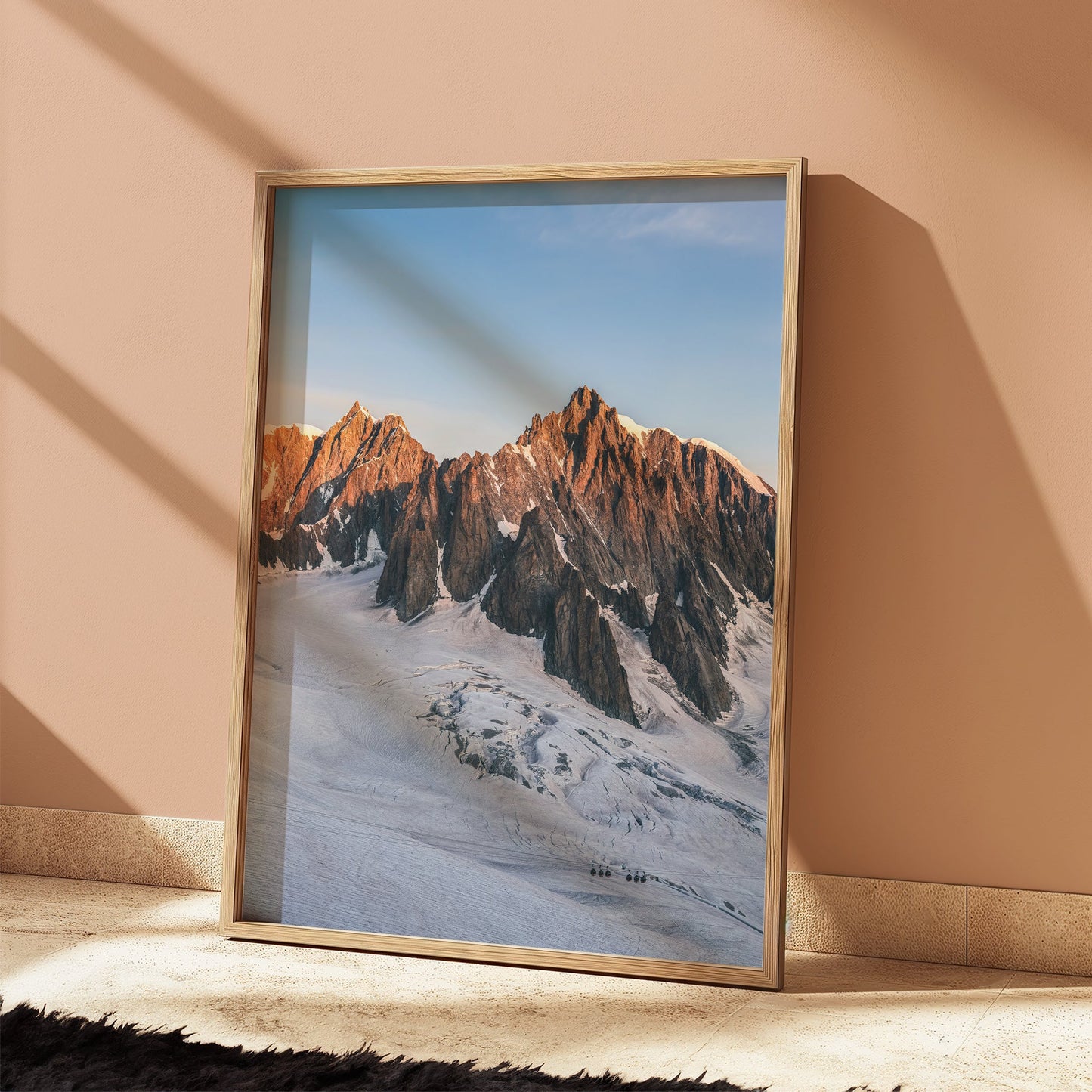 Summit climbing route on Mont Blanc du Tacul captured in this stunning Chamonix photography print.