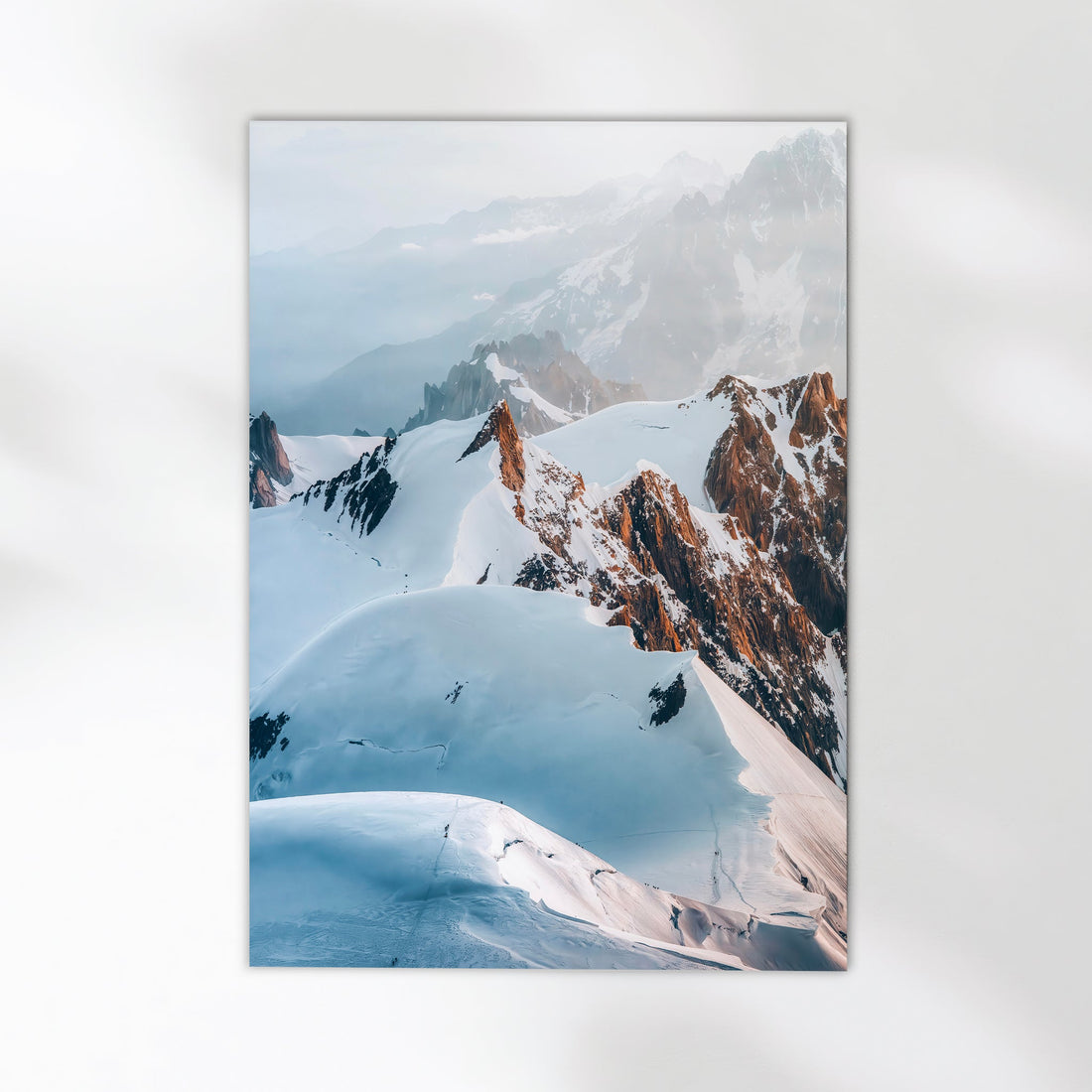 Breathtaking Chamonix mountain photography print featuring the famous Trois Monts alpine route.