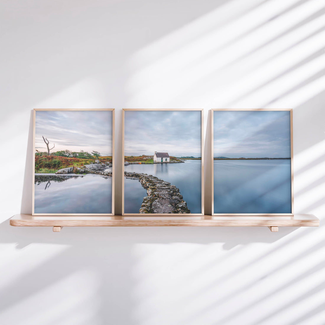 Connemara fine art print set displayed together on a shelf