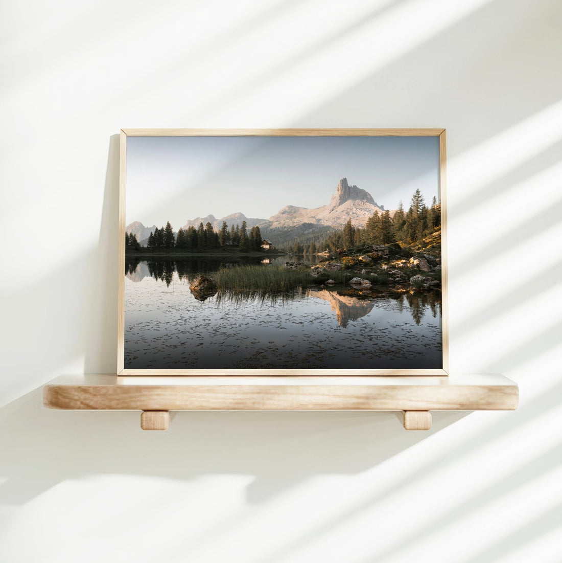Serene scenic wall decor featuring Lago di Federa, a hidden gem in the heart of the Dolomites.