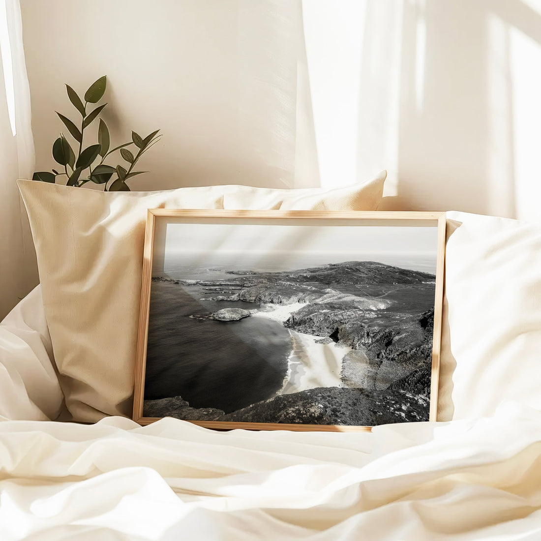 Dramatic overhead view of Murder Hole Beach in Donegal, Ireland