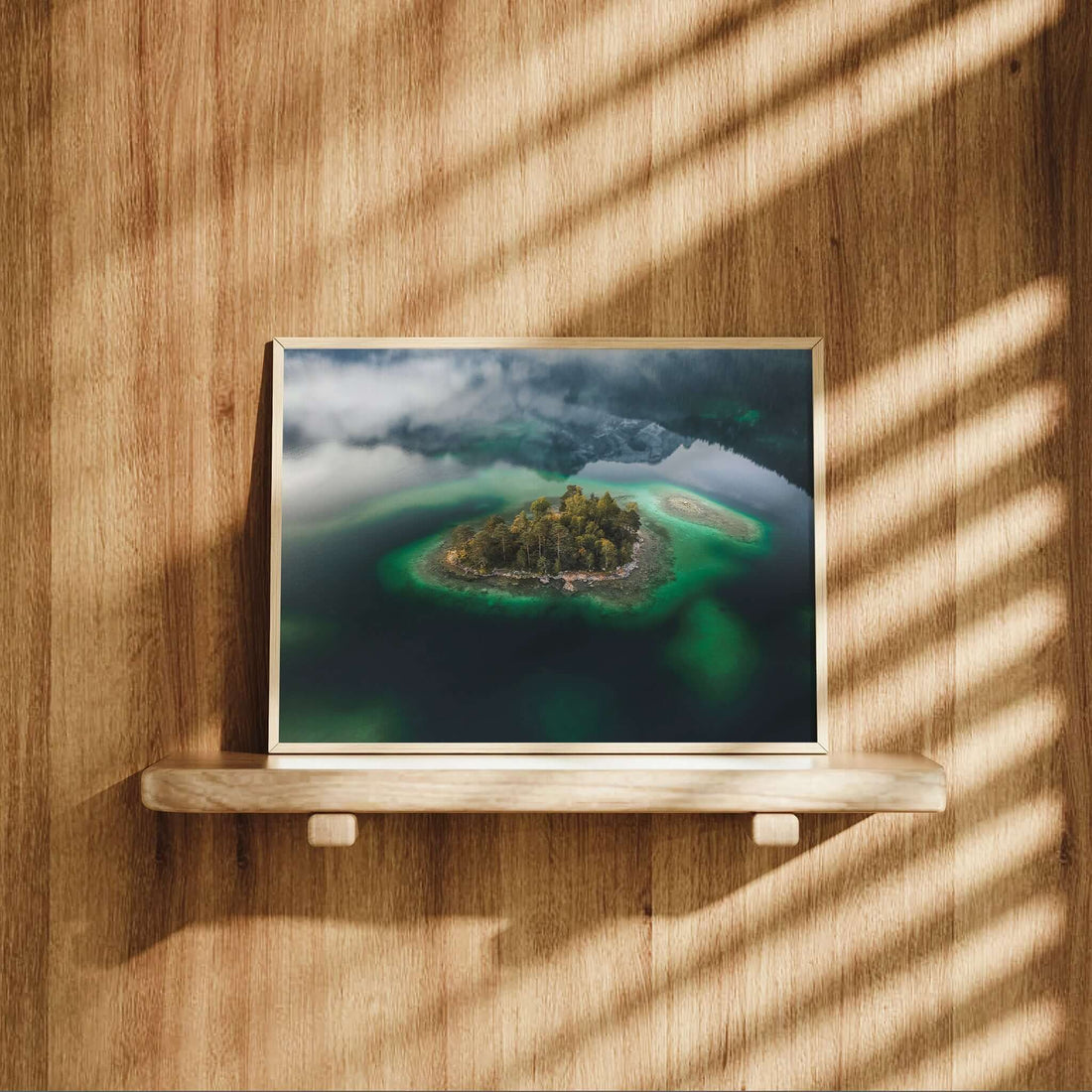 Eibsee nature print showing rich greens and mountain atmosphere