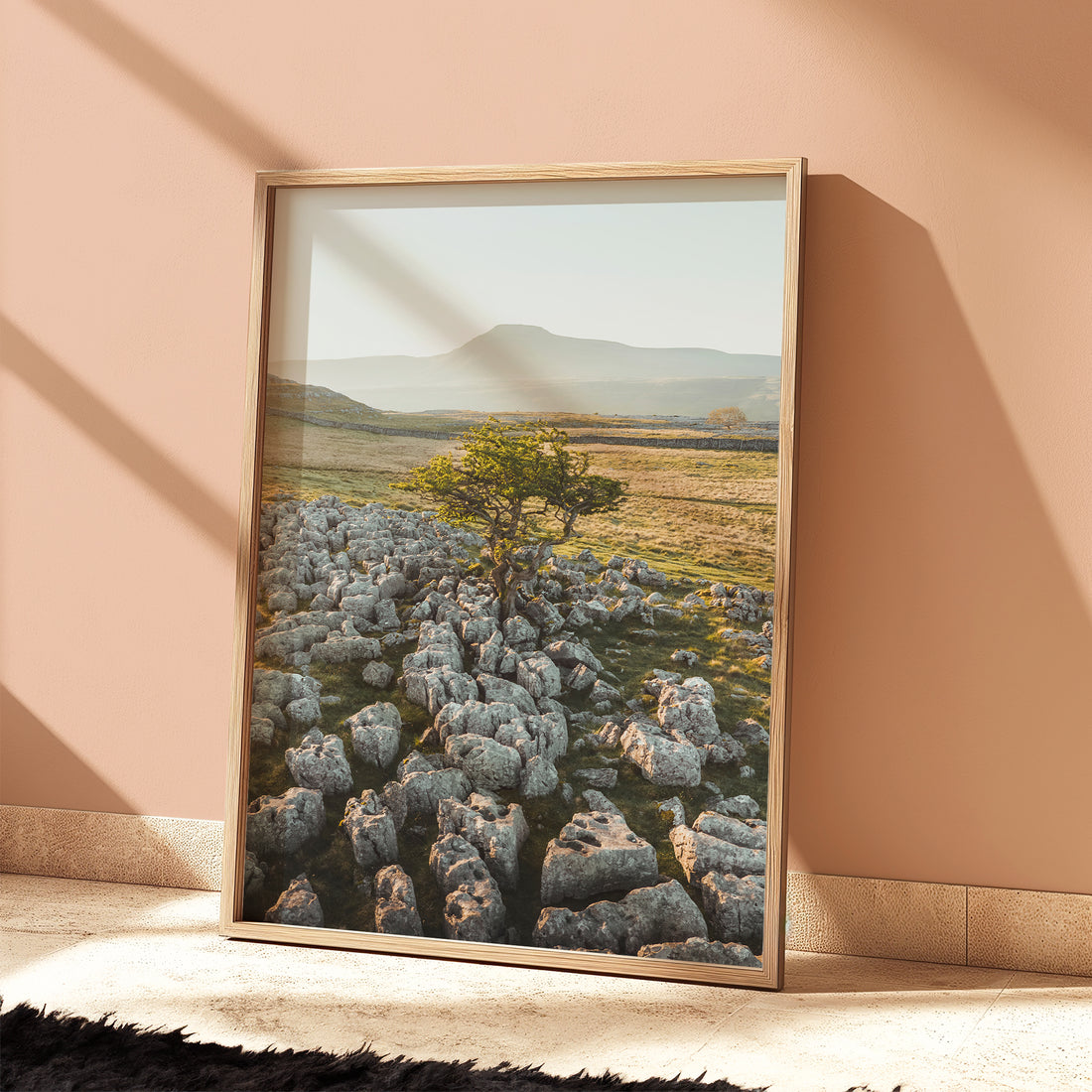 Large nature wall art of a rugged British countryside landscape