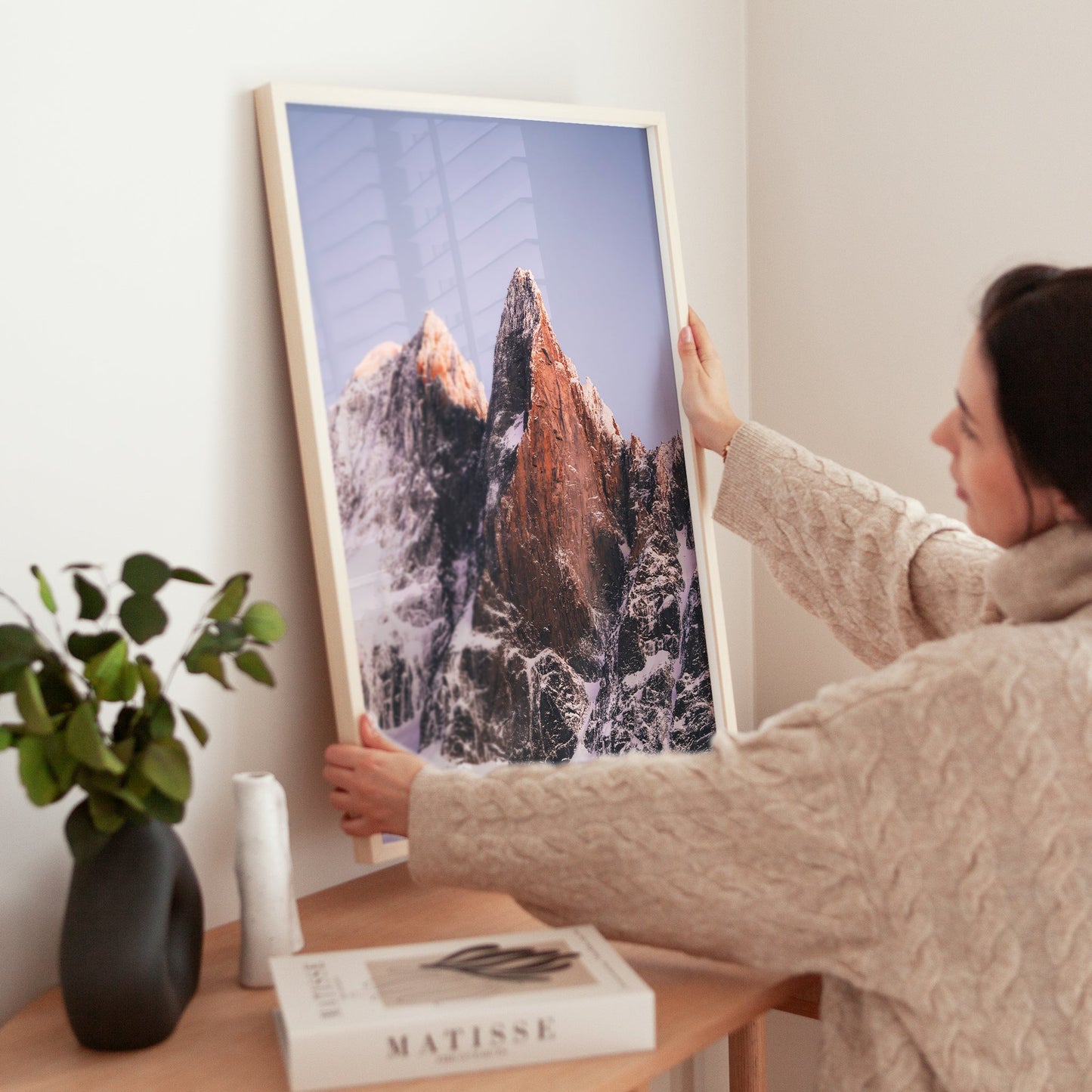 Elegant Les Drus wall decor featuring the majestic French Alps, perfect for modern interiors.