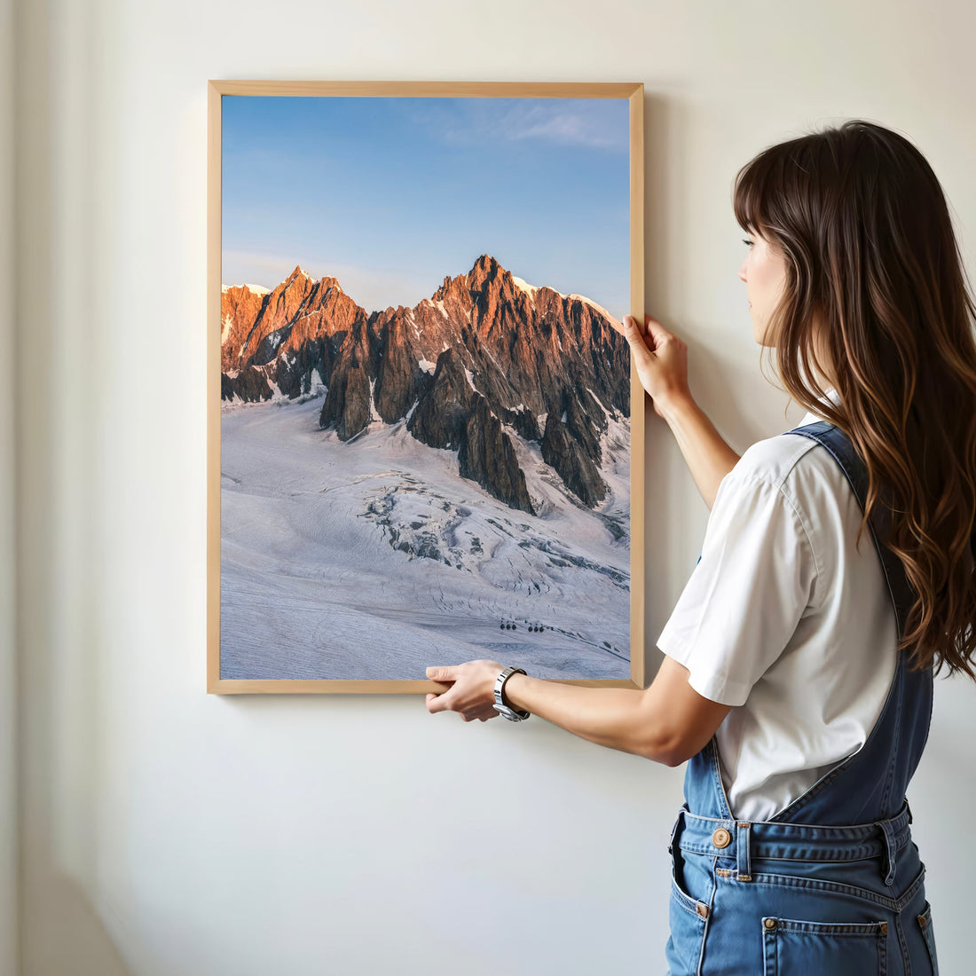 Breathtaking glacier expedition print showcasing the icy terrain of Mont Blanc du Tacul in the French Alps.