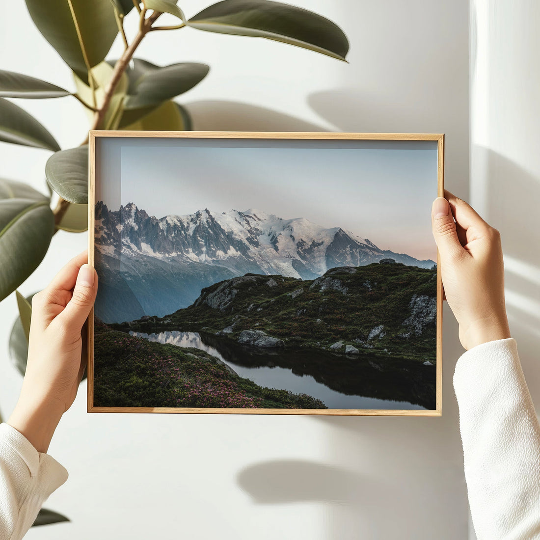 A breathtaking French Alps wall art print showcasing a glacier valley near Chamonix.