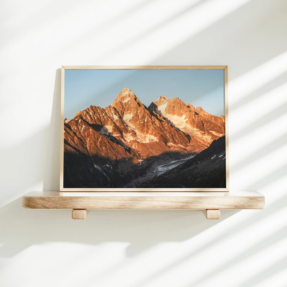 Golden hour mountain print of Aiguille du Chardonnet capturing rich contrast and alpine detail.