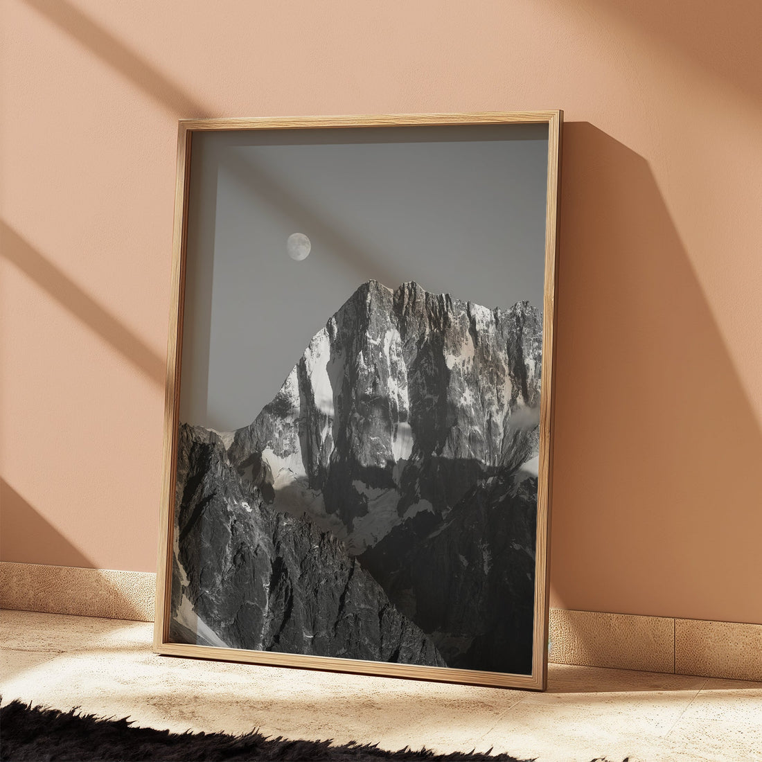 High alpine climbing-inspired photography print of Grandes Jorasses, an iconic Chamonix peak.