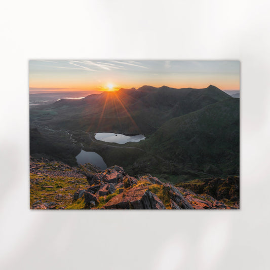 Carrauntoohil sunrise print on clean white background.