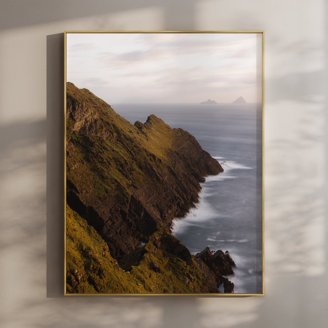 Fine art print of Kerry Cliffs, Ireland with steep green cliffs and ocean view
