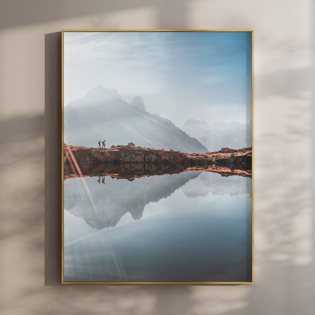 Stunning Lacs des Chéserys print featuring a perfect mountain reflection in Chamonix, France.