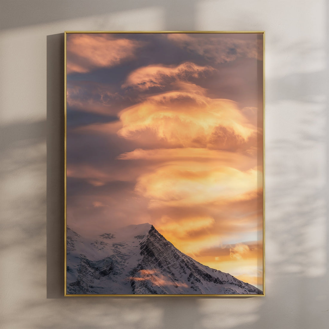 Stunning fine art print of ibex at sunset in front of Les Drus, Chamonix. A perfect Alps wall decor piece.