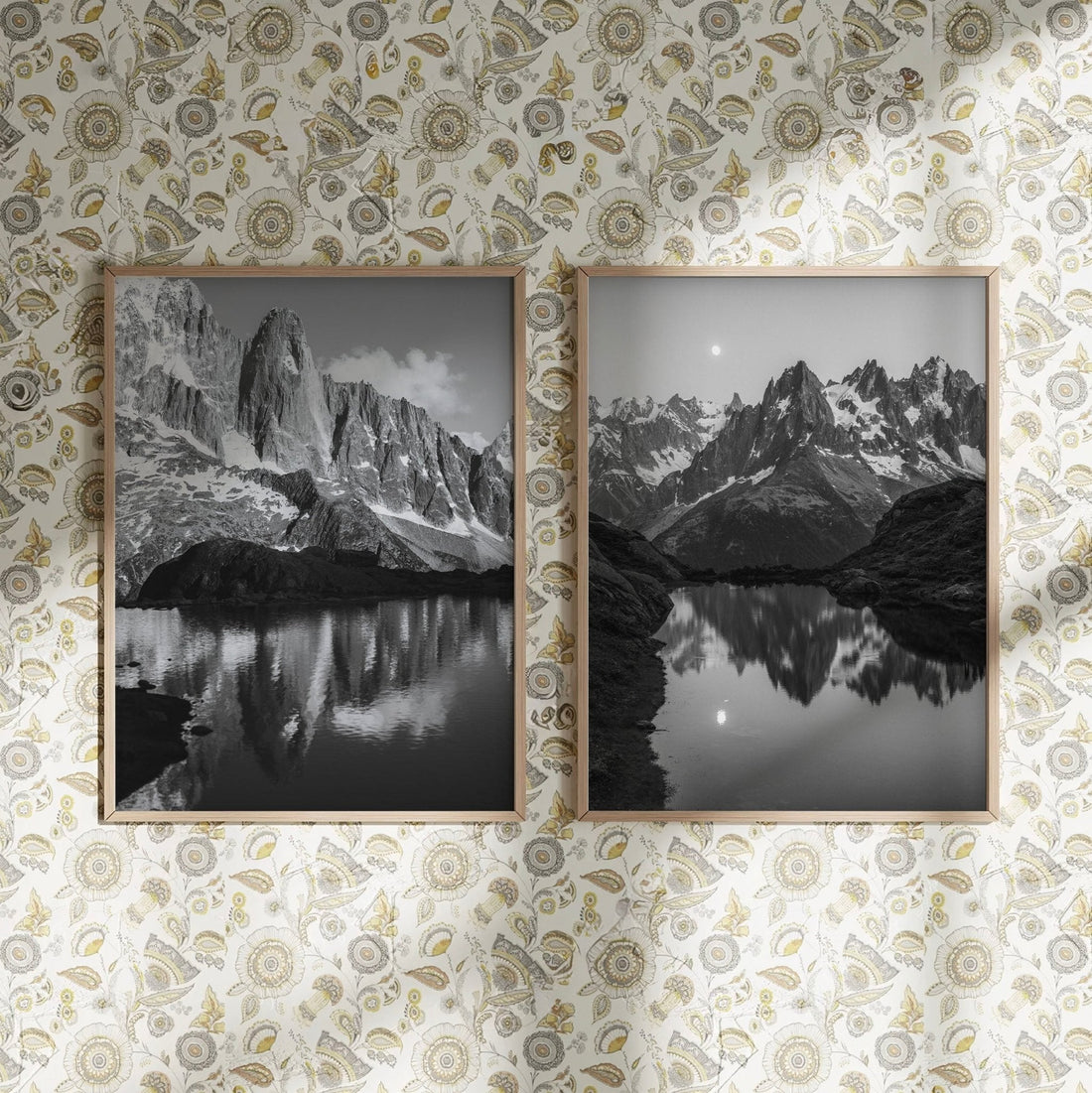 Stylish black and white photography of the French Alps featuring Lac de la Flégère