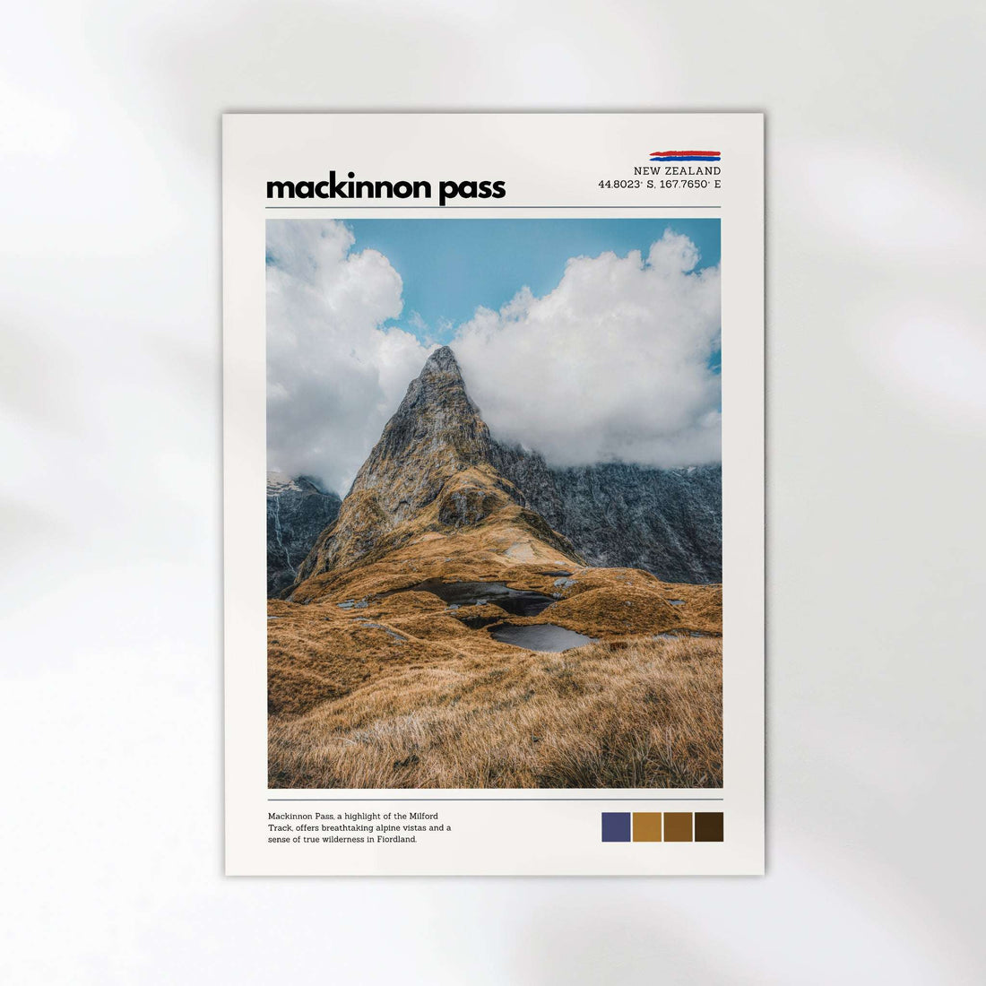 Mackinnon Pass alpine landscape print from New Zealand’s Milford Track
