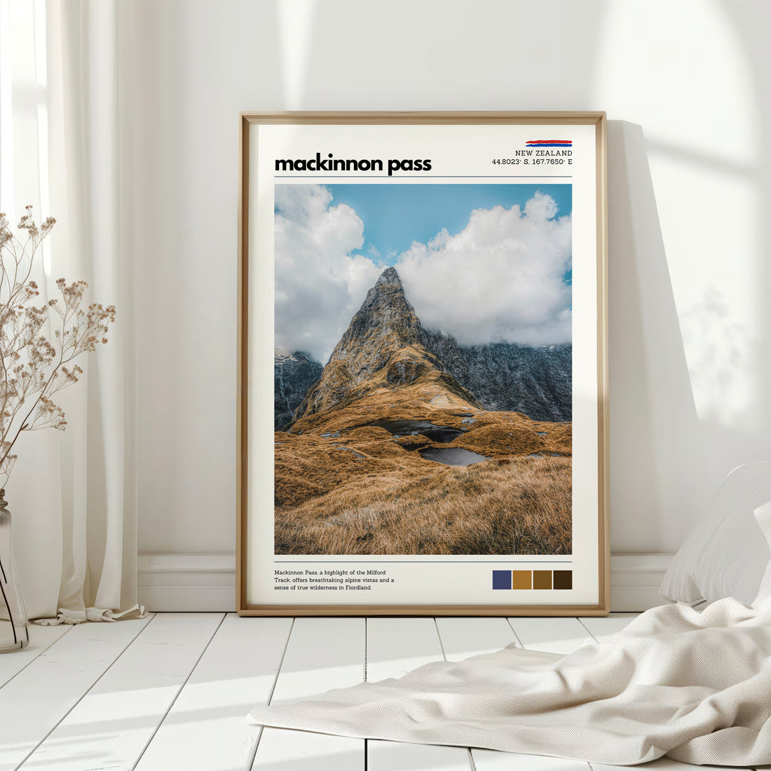 Mackinnon Pass alpine wall art photographed in natural light