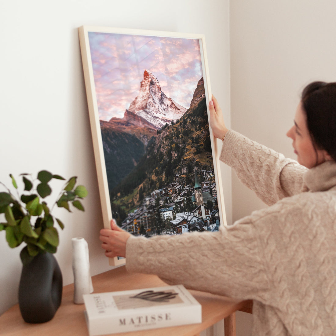 Fine art alpine landscape print showcasing the Matterhorn’s majestic beauty above Zermatt, Switzerland.