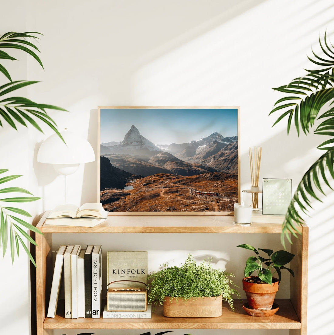 Magnificent Swiss Alps mountain view featuring the towering Matterhorn, ideal for any nature lover's home.