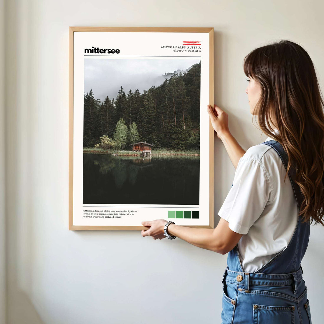 Mittersee wall art print styled in a modern interior with soft natural light