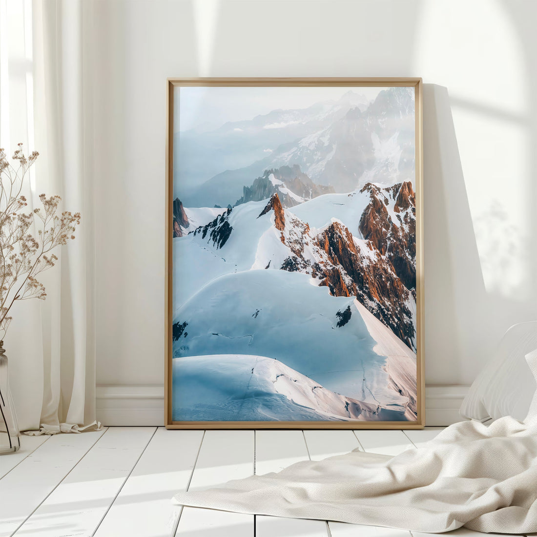Fine art photography of Mont Blanc’s glaciers, showcasing the pristine beauty of the Trois Monts Route.