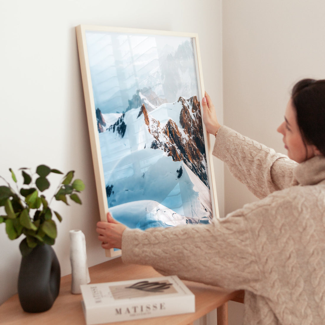 A stunning aerial view of Mont Blanc’s Trois Monts Route, highlighting the rugged alpine landscape.