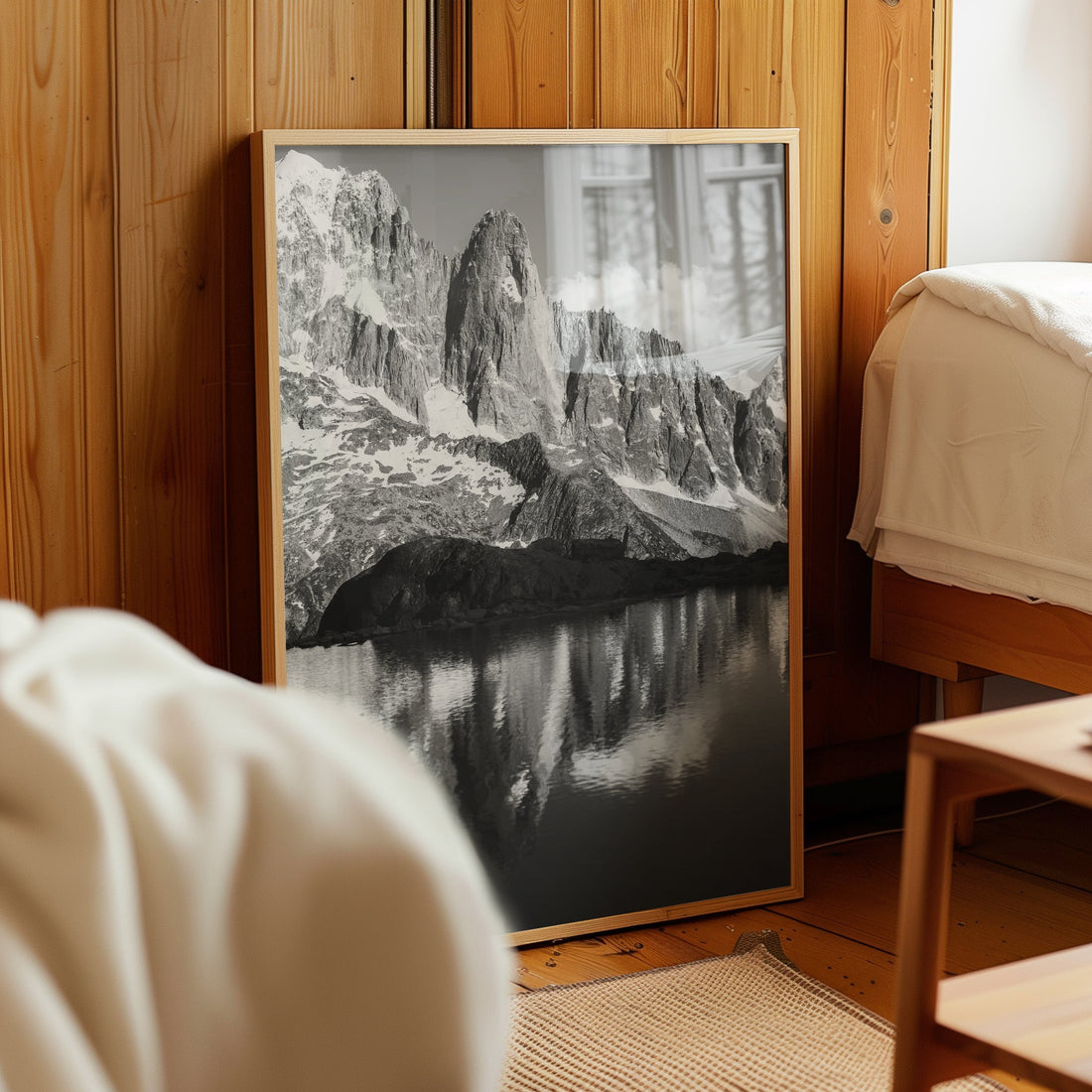 Captivating mountain photography featuring Les Drus, part of the Mont Blanc Massif, at sunrise.