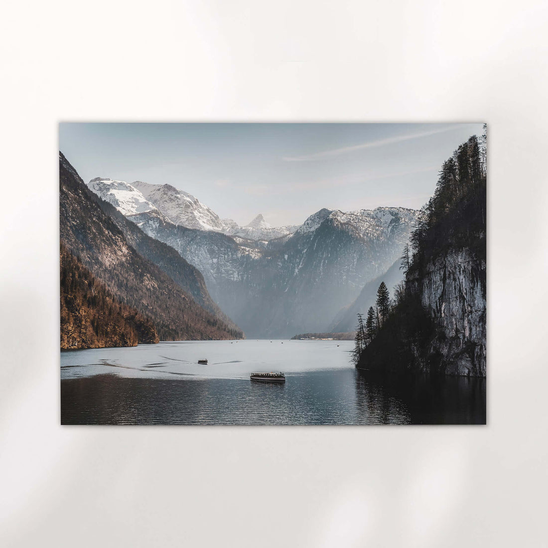Early morning light over calm Königssee waters in Germany’s Berchtesgaden Alps